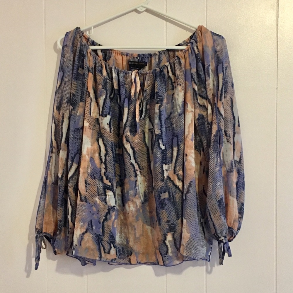 BCBGMaxAzria • Pastel Snakeskin Printed Blouse